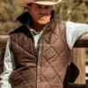 John Dutton Brown Quilted Vest Yellowstone