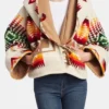 Yellowstone Beth Dutton Wool Cropped Printed Cloak