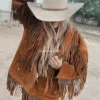 1970’s Fringe with a Shed Horn Button Leather Jacket