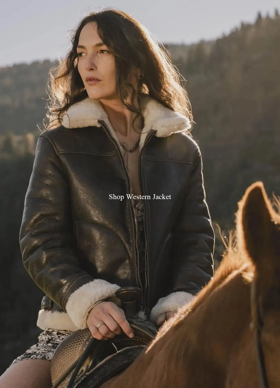 Aviator Womens Brown Shearling Jacket