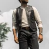 Buy Glendale Mens Brown Leather Vest