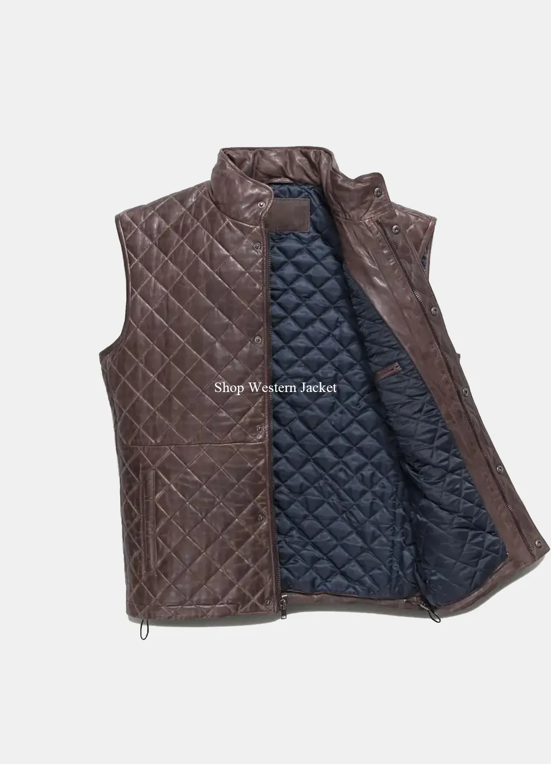 Buy Highlands Quilted Mens Brown Leather Vest