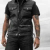 Buy Mens Black Full Grain Cowhide Leather Vest