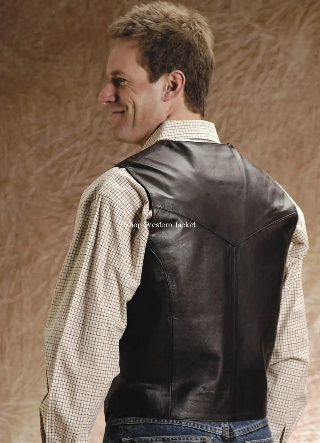 Buy Mens Black Leather Vest
