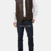 Buy Mens Shearling Chocolate Brown Leather Vest