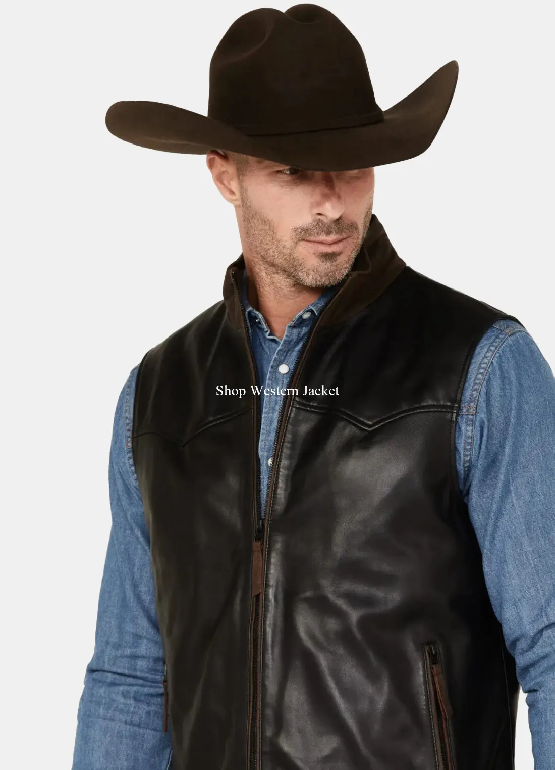 Buy Mens Zip-Up Leather Vest