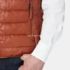 Buy Now Mens Cognac Leather Puffer Vest