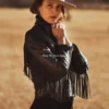 Buy Vince Womens Black Fringe Jacket