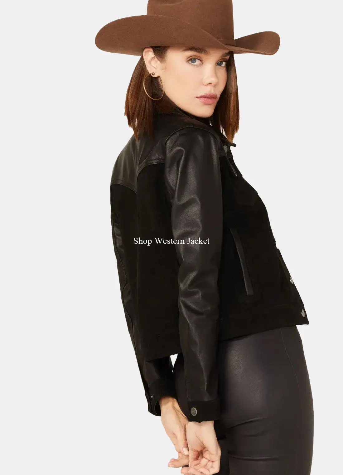 Buy Womens Black Leather And Suede Jacket