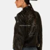Buy Womens Black Star Studded Leather Jacket