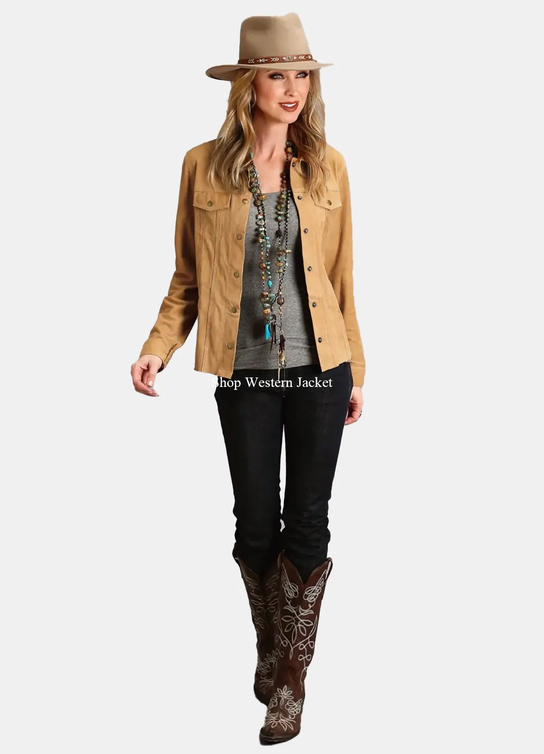 Buy Womens Brown Suede Denim Shirt Jacket