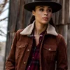 Buy Womens Classic Shearling Collar Trucker Suede Jacket