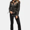 Buy Womens Cowhide Black Leather Jacket