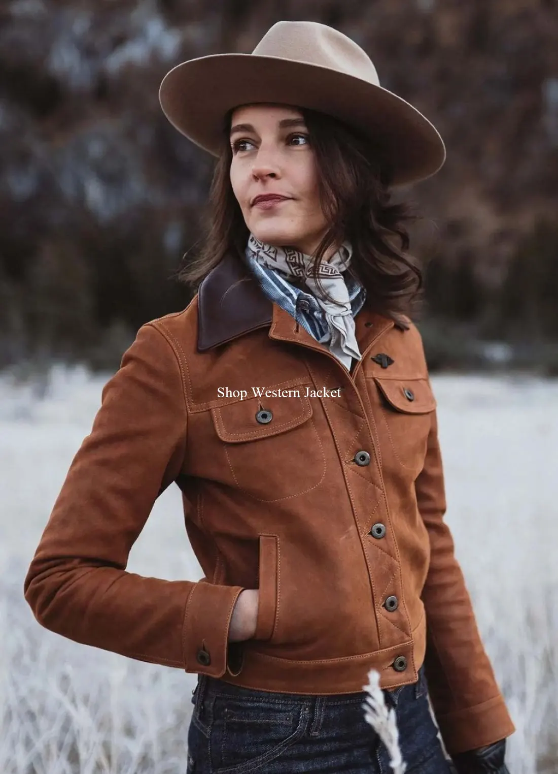 Gold Bison Womens Western Leather Jacket