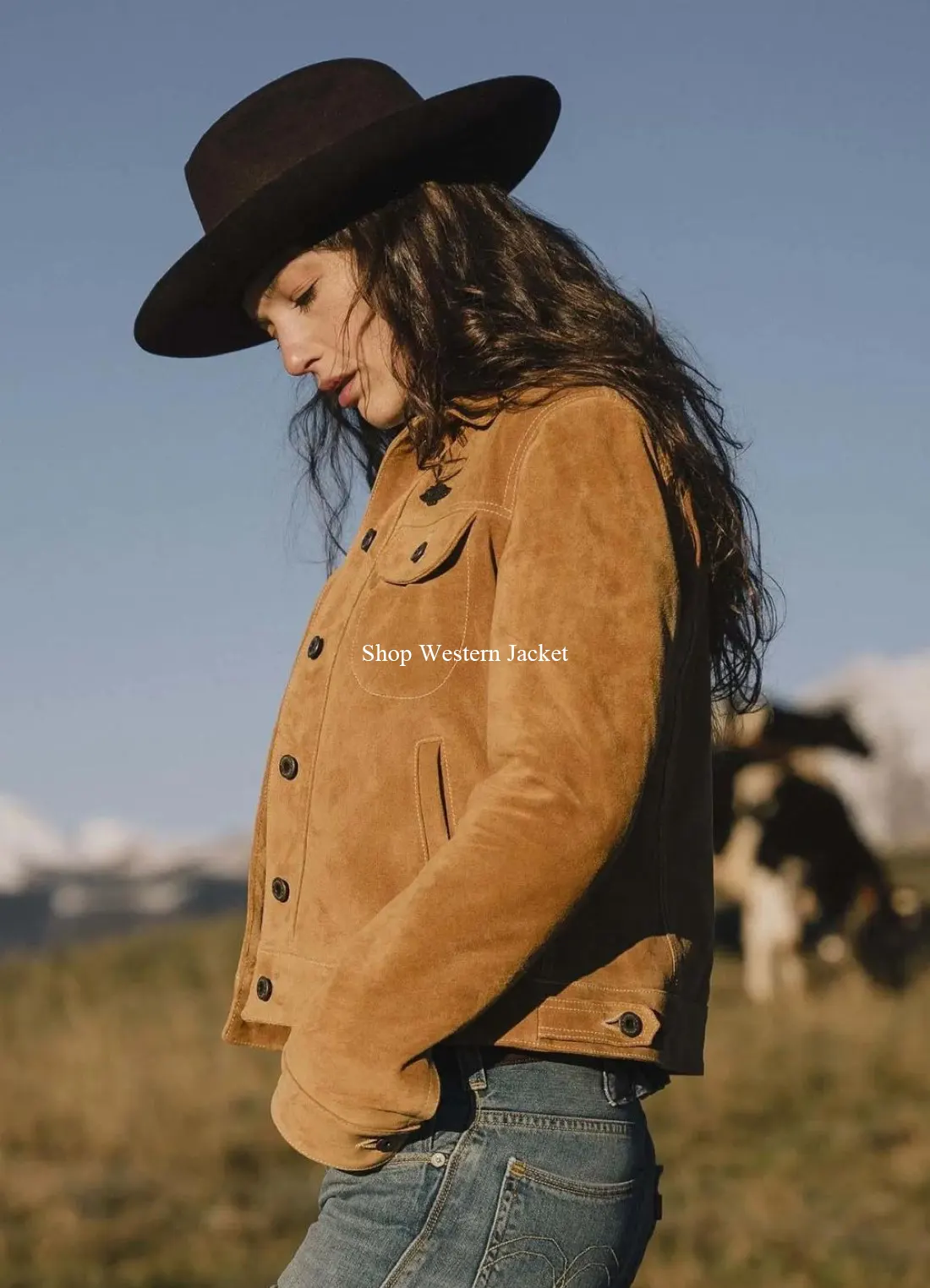 Gold Bison Womens Western Suede Jacket