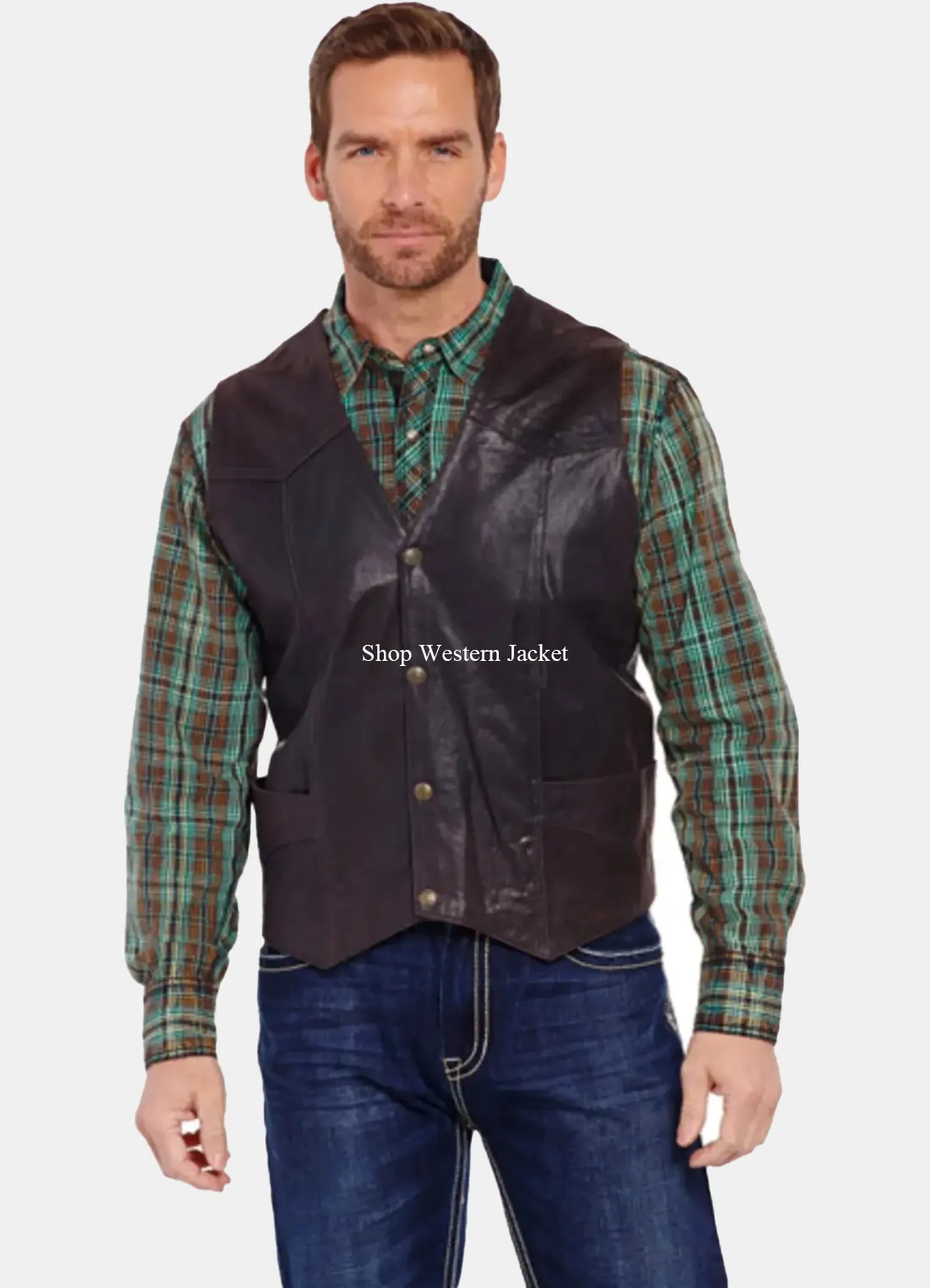 Mens Antique Chocolate Leather Vest