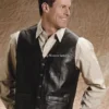 Mens Black Leather Vest