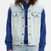 Mens Light Blue Trucker Denim Vest