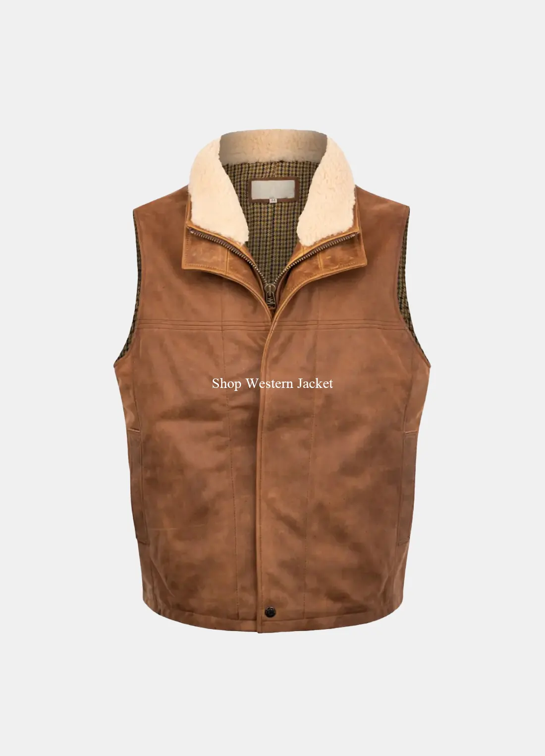 Mens Lone Pine Bourbon Dover Trekker Classic Leather Vest
