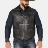 Mens Snap-Front Moto Vest
