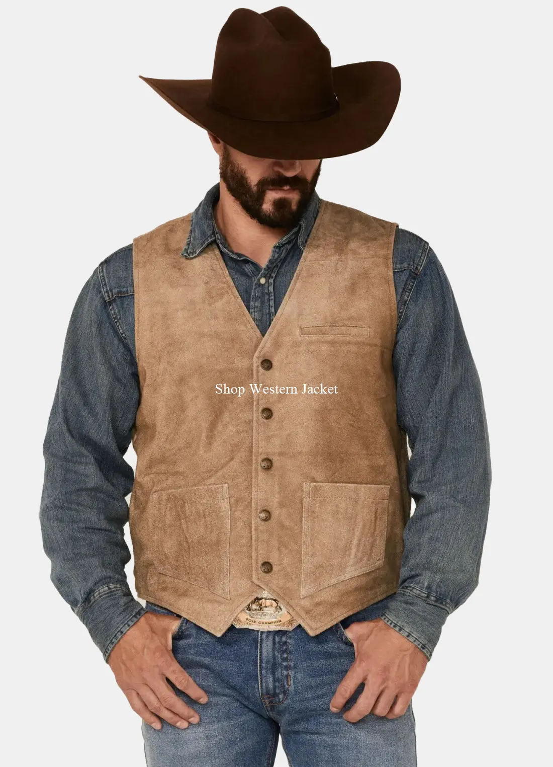 Mens Tan Grasslands Button-Front Suede Dress Vest