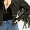 Order Alison Black Fringe Leather Jacket