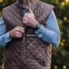 Order Highlands Quilted Mens Brown Leather Vest