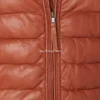 Order Mens Cognac Leather Puffer Vest
