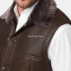 Order Mens Shearling Chocolate Brown Leather Vest