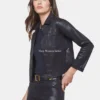 Order Womens Janelle Slim Black Leather Jacket