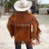 Purchase 1970’s Fringe with a Shed Horn Button Leather Jacket