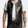 Purchase Glendale Mens Brown Leather Vest