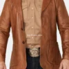 Purchase Lavendard Brown Western Leather Blazer
