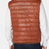 Purchase Mens Cognac Leather Puffer Vest