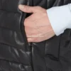 Purchase Now Mens Black Leather Puffer Vest