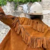 Shop 1970’s Fringe with a Shed Horn Button Leather Jacket