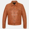 Womens Avery Nail Tan Leather Jacket