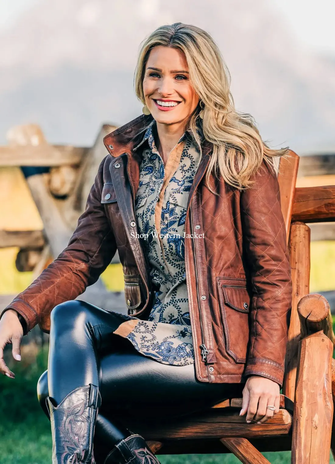 Womens Waxed Suede Brown Leather Jacket