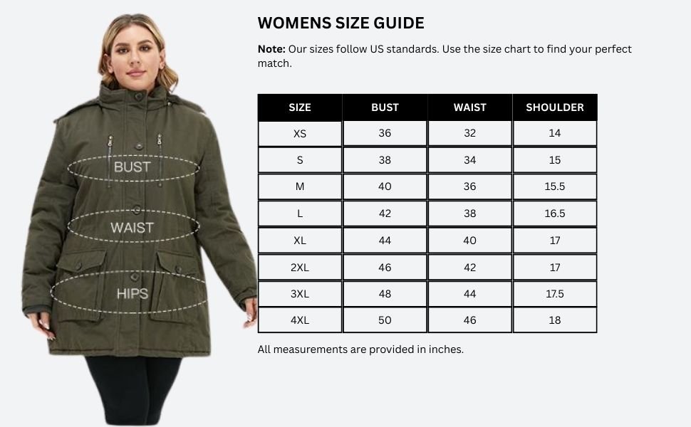 Womens Size Guide Chart Shop Western Jacket